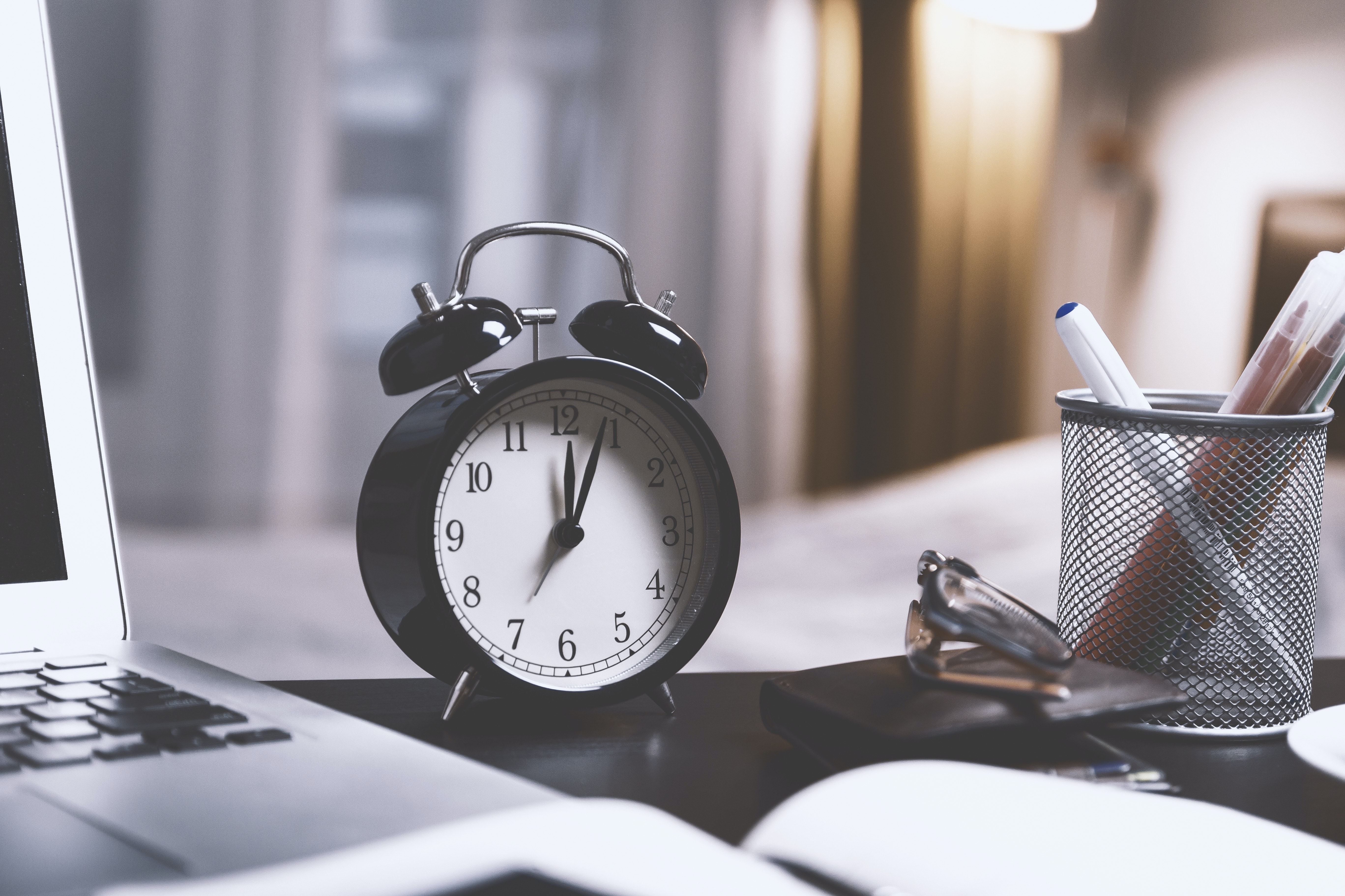 Clock on desk